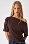 Women's Off-Shoulder Short Sleeve Coffee Blouse
