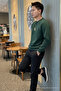 Men's Tiger Printed Loose Fit Red Green Sweatshirt - 4