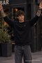 Knitted Winter Casual Black Men's Sweatshirt - 2