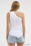 Women's Off-Shoulder White Asymmetrical Blouse - 2