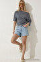 Women's Off-Shoulder Short Sleeve Smoked Tight T-Shirt - 2