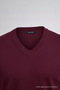 Men's Casual V-Neck Burgundy Knitwear Sweater - 4