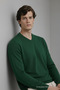 Men's Winter Loose Green V-Neck Knit Sweater - 5