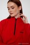 Women's Red Fleece Half Zipper Outdoor Fleece Jacket Tactical Flecee - 3