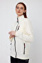 White Color 3-Pocket Full Zipper Women's Fleece Jacket - 3
