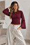 Women's Bodycon Short Cut Burgundy Blouse - 4