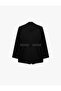Belted Wide Collar Long Sleeve Blazer Jacket - 7