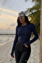 Women's Crew Neck Slim Fit Smoked Blouse - 3