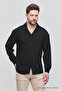 Men's Oversize Shirt Collar Long Sleeve Linen Look Summer Shirt - 2