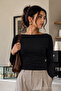 Women's Boat Neck Basic Slim Blouse 3-Piece - 6
