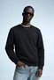 Men's Embroidered Shiny Black Sweatshirt - 2