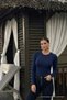 Women's Basic Cotton Navy Blue Stylish Blouse - 3
