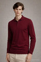 Men's Casual Burgundy Polo Neck Knit Sweater - 5