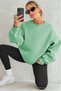 Women's Crew Neck Basic Oversize Sweatshirt Water Green - 6