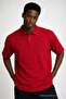 Men's Short Sleeve Loose Red Polo Collar T-Shirt