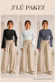 Women's Basic Wide Sleeve 3-Piece Crop Blouse