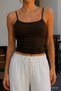 Women's Thin Straps 5-Piece Coffee Crop Blouse - 7