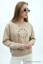 Women's Star Europe Printed Cream Sweatshirt - 2