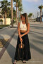 Women's Summer Comfortable Black Long Flared Skirt - 2