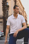 Men's Polo Collar Short Sleeve Summer White T-Shirt - 5