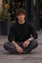 Knitted Winter Casual Black Men's Sweatshirt - 4