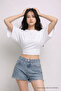 Women's Summer Short Sleeve White Crop Blouse - 2