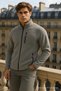 Men's Zippered Basic Gray Loose Fleece - 7