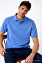 Men's Casual Loose A.Blue Polo Collar T-Shirt