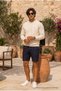 Knitted Long Sleeve Ecru Men's Sweatshirt - 4