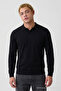 Men's Stylish Wide-Fit Knitted Black Sweater - 4
