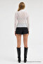 Women's Transparent Tight-Fitting White Lace Blouse - 6