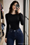 Women's Cotton Crew Neck Slim Fit 3-Piece Blouse - 4
