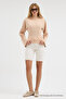 Women's Off-The-Shoulder Wide Sleeve Beige Blouse - 6