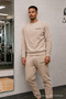 Men's Sporty Cream Two-Piece Tracksuit Set - 6