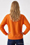 Women's Cmbn Teddy Bear Print Orange Sweatshirt - 6