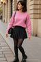Women's Crew Neck Winter Oversized Pink Sweater