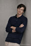 Men's Casual Navy Blue Polo Neck Knit Sweater - 4