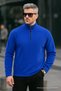 Men's Half Zipper Indigo Slim Fit Fleece Sweatshirt - 2
