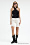 Women's Cross-Strapped Low-Cut Black Blouse - 6