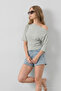 Women's Boat Neck Half Sleeve Gray Blouse - 4