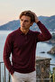 Men's Daily Comfort Acrylic Claret Red Sweater - 5