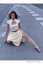 Women's Casual White Long Skirt with Elastic Waist - 6