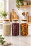 3-Pack 1300 ml Glass Food Jars – Stylish Design, Durable Glass, Kitchen Organization and Storage Solution