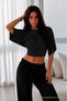 Women's Bat Sleeve Basic Tight 3-Piece Crop Blouse - 7