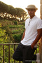 Men's Buttoned Loose White Polo Collar T-Shirt - 4