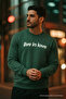 Men's Live İn Love Print Red Green Sweatshirt - 2