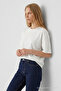 Women's Crew Neck Ecru Oversized T-Shirt - 4