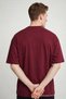 Men's Text Printed Oversize Claret Red T-Shirt - 6