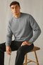 Herren-Winterpullover, dick, Basic, locker, grau