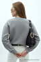 Women's Chicago Printed Gray Loose Sweatshirt - 6
